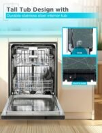 BLACK+DECKER 24" Designer Series Built-In Dishwasher, 14-Place Setting Capacity with Stainless Steel Tub, 6 Wash Programs and Smart Wash System, Low Noise, ENERGY STAR Certified, BDW400MS - Image 3