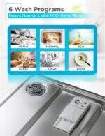 BLACK+DECKER 24" Built-In Dishwasher, 12-Place Setting Capacity with Stainless Steel Tub, Dish Washer with 6 Wash Programs, Low Noise, ENERGY STAR Certified, BDW200MS, Stainless Steel Look - Image 5