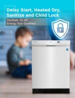 BLACK+DECKER 24" Built-In Dishwasher, 12-Place Setting Capacity with Stainless Steel Tub, Dish Washer with 6 Wash Programs, Low Noise, ENERGY STAR Certified, BDW200MS, Stainless Steel Look - Image 6