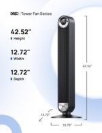 Dreo Tower Fan for Bedroom, Upgraded DC 9 Speeds 25dB Ultra-Quiet Floor Fan, 90° Oscillating Fans with 28ft/s Velocity, 12H Timer, Standing Fan, Bladeless Fan Powerful for Home Office Room - Image 4