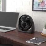 Amazon Basics Air Circulator Fan, Desk Fan for Bedroom, Home and Office, With 90-Degree Tilt Head, 3 Speed Settings, Lightweight (3 LBS), 35 Watts, Black, 11.1"W x 6.3"D x 10.9"H - Image 5