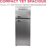 Frigidaire, 2 Door Apartment Size Refrigerator/Freezer Combo, 7.5 cu ft, Platinum Series, Stainless, 23" D x 21.5" W x 55.5" H - Image 4
