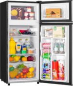 Manastin 4.5 Cu.Ft Mini Fridge with Freezer, Small Fridge with 2 Doors for Office, Kitchen, Dorm and Bedroom, Mini Refrigerator with Adjustable Shelves (Silver) - Image 8