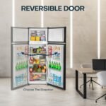 Upstreman 7.7 Cu.Ft. Refrigerator with Freezer, Double Door Fridge, Adjustable Thermostat, Large Capacity, Reversible Door Swing, Refrigerator for Apartment, Office, Dorm, Black（BD75） - Image 6