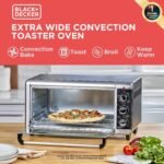 BLACK+DECKER 8-Slice Extra Wide Convection Toaster Oven, Fits 9"x13" Oven Pans and 12" Pizza, Bake, Toast, Broil, and Keep Warm Functions, Countertop Compact Design with Stainless Steel Finish - Image 3