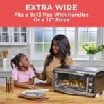 BLACK+DECKER 8-Slice Extra Wide Convection Toaster Oven, Fits 9"x13" Oven Pans and 12" Pizza, Bake, Toast, Broil, and Keep Warm Functions, Countertop Compact Design with Stainless Steel Finish - Image 4