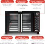 Gourmia Toaster Oven Air Fryer Combo 17 cooking presets 1700W french door digital air fryer oven 24L capacity accessories, convection rack, baking pan tray recipe book GTF7460,Large,Black - Image 4
