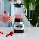 BLACK+DECKER PowerCrush Multi-Function Blender with 6-Cup Glass Jar, 4 Speed Settings, Silver - Image 3