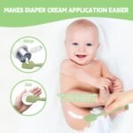 Baby Diaper Cream Spatula 3 Pack Diaper Spatulas Soft Silicone Diaper Cream Applicator Baby Butt Paste Spatula Brush with Suction Base,Full Size(Gray+Off-white+Green - Image 4