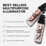 Saie Glowy Super Gel - Hydrating Makeup Primer and Illuminating Glow Serum Enriched with Vitamin C and Squalane Oil - All-Over Liquid Highlighter Makeup for Instant Glass Skin - Starglow (1 oz) - Image 6