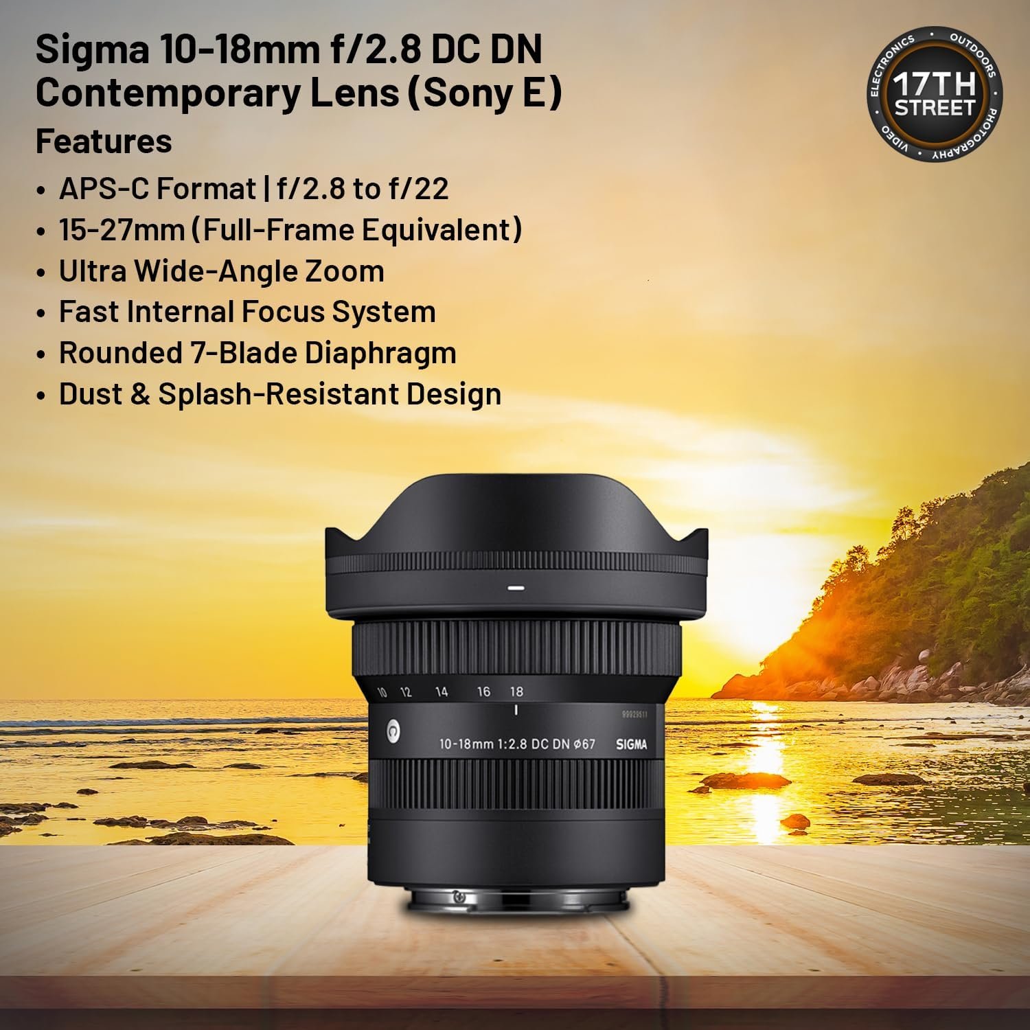 Sigma 10-18mm F2.8 DC DN Contemporary Lens for Sony E | Ultra Wide-Angle Zoom with Tiffen 67mm UV Protector Filter, Waith Camera Backpack and 64GB Extreme PRO UHS-I SDXC Memory Card (Bundle Set) - Image 4