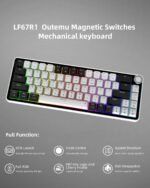 Lf67 Wired Gaming Keyboard, Hot Swappable Mechanical Keyboard RGB Backlit, 65% Layout with Volume Knob, Magnetic Switch, Gasket Mount with PET Keycaps, QMK/VIA,USB C for Win/Mac, White - Image 3