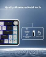 Lf67 Wired Gaming Keyboard, Hot Swappable Mechanical Keyboard RGB Backlit, 65% Layout with Volume Knob, Magnetic Switch, Gasket Mount with PET Keycaps, QMK/VIA,USB C for Win/Mac, White - Image 4