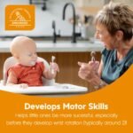 NumNum Baby Spoons Set, Feeding Littles x Silicone Pre-Spoon GOOtensils for Baby Led Weaning, Self-Feeding & Teething, First Stage Toddler Utensils for Ages 6+ Months, 3-Pack, BPA-Free (Neutrals) - Image 4