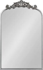 Kate and Laurel Arendahl Traditional Ornate Wall Mirror, 19 x 31, Antique Silver, Decorative Mirror with Baroque Inspired Detailing - Image 3