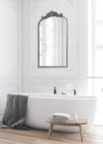 Kate and Laurel Arendahl Traditional Ornate Wall Mirror, 19 x 31, Antique Silver, Decorative Mirror with Baroque Inspired Detailing - Image 4