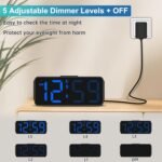 Peakeep Small Digital Alarm Clock Plug in for Bedrooms Bedside, Tiny Electric Clock Large Big Numbers Display with Battery Backup for Desk Table, 6 Dimmers, 5 Adjustable Alarm Volumes (Blue) - Image 5