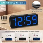 Peakeep Small Digital Alarm Clock Plug in for Bedrooms Bedside, Tiny Electric Clock Large Big Numbers Display with Battery Backup for Desk Table, 6 Dimmers, 5 Adjustable Alarm Volumes (Blue) - Image 6
