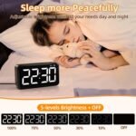 NOKLEAD Digital Alarm Clock: Wood Grain, 5.9-inch Large LED Display, Easy to Use for Seniors and Men, Adjustable Brightness, Aesthetic Room Decor Desk Clocks for Bedroom | Dorm | Living Room | Office - Image 5