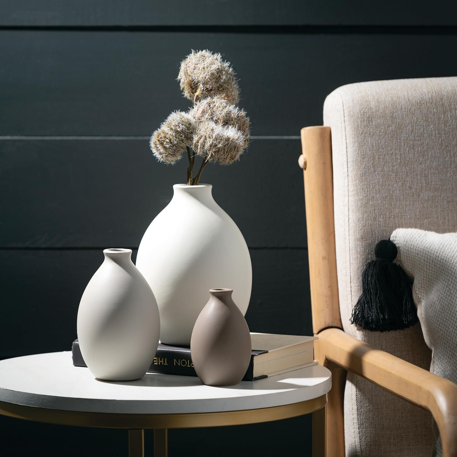 Sullivans Multicolored Ceramic Flower Vase, Modern Home Decor, Vases for Flowers, Centerpieces, Mantle, Tabletop, Accent Table Vase, Kitchen, Living Room, and Office Decor (Set/3) (CM3143) - Image 3