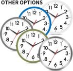 AKCISOT Wall Clock, Modern Small Wall Clocks Battery Operated 8 Inch, Silent Non-Ticking Analog Classic for Office, Home, Bathroom, Kitchen, Bedroom, School(Black) - Image 4