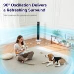 LEVOIT Tower Fan for Bedroom, Standing Fan with 28dB Quiet for Sleep, Remoter, 12H Timer, 25ft/s Velocity, 5 Speeds, 4 Modes, 90° Oscillation for Home, Office, Indoor, Bladeless 36 inch, White - Image 4