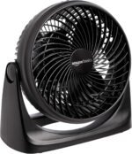 Amazon Basics Air Circulator Fan, Desk Fan for Bedroom, Home and Office, With 90-Degree Tilt Head, 3 Speed Settings, Lightweight (3 LBS), 35 Watts, Black, 11.1"W x 6.3"D x 10.9"H - Image 2
