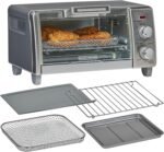 BLACK+DECKER Crisp 'N Bake Air Fry Countertop Convection Toaster Oven, Medium Capacity, 4-Slice, 5-in-1, Fits 9” Pizza, 30-Min Timer, Bake, Broil, Air Fry, Toast, Keep Warm, Stainless Steel - Image 2