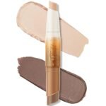 FOCALLURE 2 in 1 Cream Bronzer and Highlighter Stick,Non-greasy & Non-drying Contour Pencil,Easy to Create a Natural Matte Finishing,Long Lasting & Waterproof Face Brighten Make up Pen,CUSTARD SAUCE - Image 2