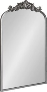 Kate and Laurel Arendahl Traditional Ornate Wall Mirror, 19 x 31, Antique Silver, Decorative Mirror with Baroque Inspired Detailing - Image 2