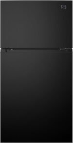Kenmore 33 in. 20.5 cu. ft. Capacity Refrigerator/Freezer Full-Width Adjustable Glass Shelving, Humidity Control Crispers, Black - Image 2