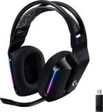 Logitech G733 Lightspeed Wireless Gaming Headset, Suspension Headband, Lightsync RGB, Blue VO!CE Mic, PRO-G Audio – Black, Gaming Headset Wireless, PC, PS5, PS4, Switch Compatible - Image 2