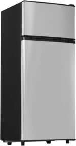Manastin 4.5 Cu.Ft Mini Fridge with Freezer, Small Fridge with 2 Doors for Office, Kitchen, Dorm and Bedroom, Mini Refrigerator with Adjustable Shelves (Silver) - Image 2
