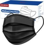 100 Pack Medical Grade Black Disposable Face Masks-Protective 3 Ply Face Mask for Adults, Comfortable,Soft, Breathable - Image 2