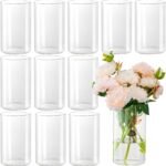 12pcs Glass Cylinder Vases for Centerpieces - 6 Inch Tall Flower Vase for Wedding Decorations, Clear Glass Flower Vases Floating Candle Holder for Table Centerpiece Wedding Home Décor - Image 2
