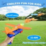 Fuwidvia 3 Pack Airplane Launcher Toys, 13.2'' LED Foam Glider Plane Toy for Boys, 2 Flight Modes Outdoor Flying Toys Birthday Gifts for Boys Girls 4 5 6 7 8 9 10 11 12 Year Old (Blue&Green&Orange) - Image 3