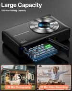 Digital Camera, Latest FHD 1080P Digital Camera for Teens with SD Card Anti Shake Point and Shoot Cameras Portable 16X Zoom Compact Small Cameras for Kids Boys Girls Seniors with Wrist Strap - Image 4