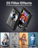 Digital Camera, Latest FHD 1080P Digital Camera for Teens with SD Card Anti Shake Point and Shoot Cameras Portable 16X Zoom Compact Small Cameras for Kids Boys Girls Seniors with Wrist Strap - Image 5