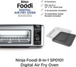 Ninja Digital Air Fry Countertop Oven, 8-in-1 Functionality, 1800W, Flip-Up Design, XL Capacity, Air Fry Basket, Wire Rack & Crumb Tray, Silver, SP101 - Image 3