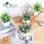 Der Rose 4 Pack Small Fake Plants Mini Artificial Faux Plants Indoor with Flowers Spring Decorations for Home Room Farmhouse Desk House Bathroom Decor - Image 6