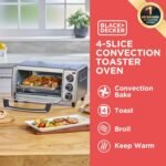 BLACK+DECKER 4-Slice Convection Oven, Stainless Steel, Curved Interior Fits a 9 inch Pizza, TO1313SBD - Image 3