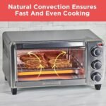 BLACK+DECKER 4-Slice Convection Oven, Stainless Steel, Curved Interior Fits a 9 inch Pizza, TO1313SBD - Image 4