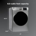 Kenmore 8.0 cu. ft. Front Load Electric Dryer with Wrinkle Guard & Accela Steam to Reduce Wrinkles, Static & Odors - Smart Sensor Drying - LED - ENERGY STAR Certified - Metallic Silver - Image 3