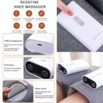 Electric Knee Massager for Pain Relief, Cordless Calf Thigh Massager with Heat & Air-Pression treatment, Heated Knee Brace Wrap for Knee Stiffness, Swelling, Circulation Dad Mom Gifts (Gray-Single) - Image 5