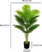 Artificial Plants in Pots Large Fake Tree Floor Faux Tropical Plants Decorative Greenry House Potted Tall for Home Office Living Room Decor Indoor Garden Outdoor (80cm Tall Palm) - Image 3