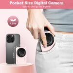 Digital Camera, 4K 64MP, 18X Zoom, Point and Shoot Digital Camera with 64GB TF Card & 2 Batteries, Portable Rechargeable Small Camera for Kids Teens Adult, Pink - Image 4