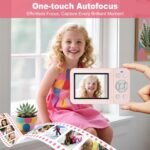 Digital Camera, 4K 64MP, 18X Zoom, Point and Shoot Digital Camera with 64GB TF Card & 2 Batteries, Portable Rechargeable Small Camera for Kids Teens Adult, Pink - Image 6