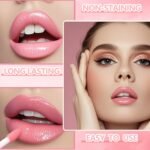 Eakroo 6 Colors Peach Lip Stain Set, Korean Lip Gloss Mini Liquid Lip Tint, Lipstick for Women, Liquid Blush, Lip Plumper, Lip Stain Long Lasting Waterproof, High Pigment, Vivid Color, Cute Stuff - Image 6