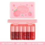 Eakroo 6 Colors Peach Lip Stain Set, Korean Lip Gloss Mini Liquid Lip Tint, Lipstick for Women, Liquid Blush, Lip Plumper, Lip Stain Long Lasting Waterproof, High Pigment, Vivid Color, Cute Stuff - Image 8