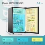 EUHOMY 3.2 Cu.Ft Mini Fridge with Freezer, Single Door Compact Refrigerator, Adjustable Thermostat, Mini Refrigerator Energy Saving, Mini fridge for Bedroom, Dorm, Office, Black - Image 3